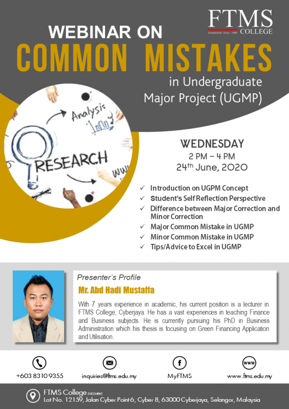 Webinar on Common Mistakes in UGMP